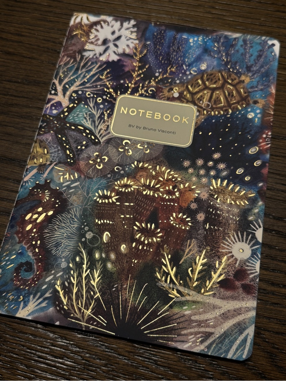 Sea Coral and Sea Turtles Soft Touch Journal Notebook by BV Bruno Visconti A5